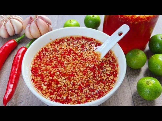 Các bước pha chế hỗn hợp nước mắm chua ngọt theo cách làm nước mắm ăn bún thịt nướng đậm đà hương vị