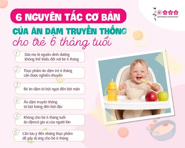 6 nguyên tắc cơ bản của ăn dặm kiểu truyền thống cho bé 6 tháng tuổi