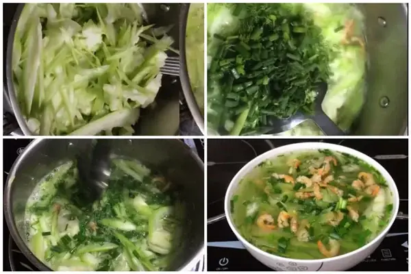 Cách nấu canh bầu tôm khô