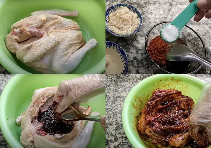Sơ chế và ướp gà quay Sơ chế và ướp gà quay