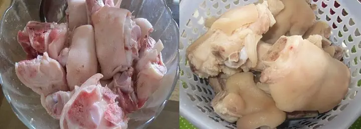 Sơ chế chân giò