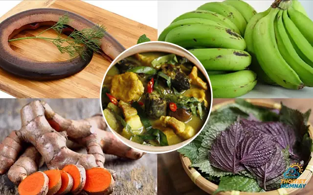 Chuẩn bị nguyên liệu nấu lươn om chuối đậu Nghệ An Chuẩn bị nguyên liệu nấu lươn om chuối đậu Nghệ An