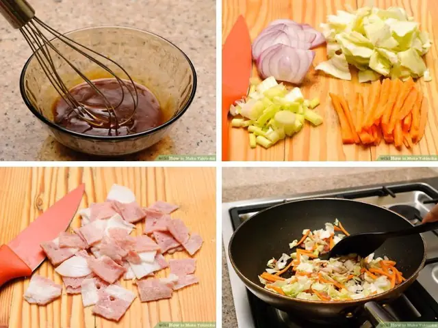 Thành phần cho món mì Yakisoba Thành phần cho món mì Yakisoba