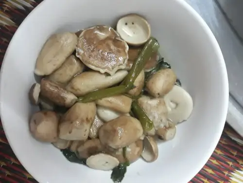 cách nấu nấm tràm xào rau muống