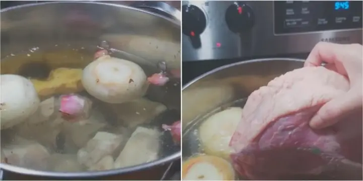 Bước 2: Ninh nước dùng phở