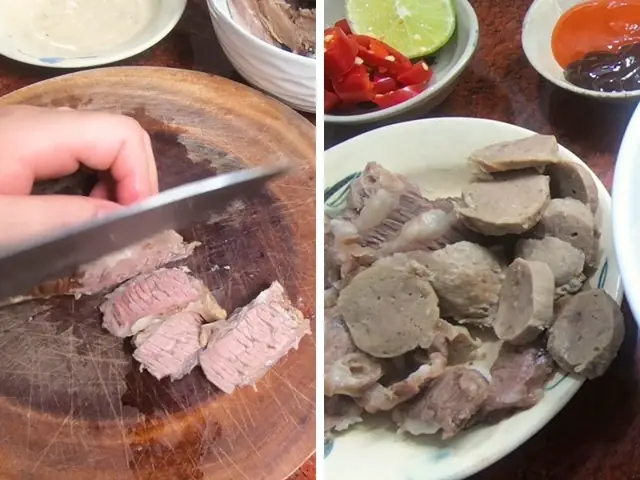 Bước 3: Chuẩn bị thịt và bò viên