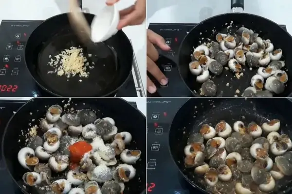 Xào ốc mỡ cháy tỏi