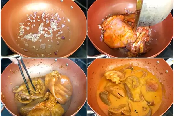 Bước 3: Nấu phá lấu bao tử heo