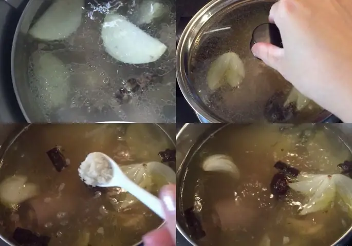 Hầm xương thịt và làm nước dùng phở