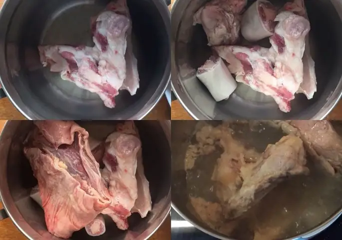 Sơ chế xương, đuôi và nạm bò