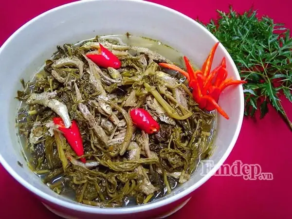 Độc đáo hương vị canh dưa sắn nấu tép, món ngon mộc mạc vùng đất Tổ