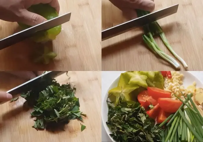 Chuẩn bị rau và gia vị