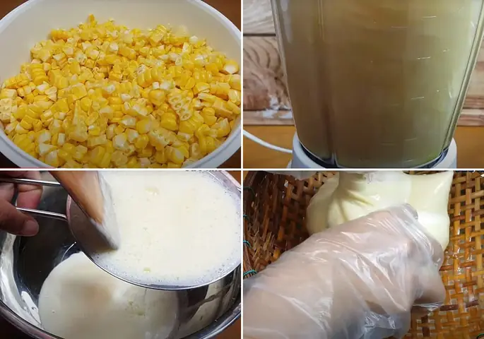 Xay và lọc sữa ngô