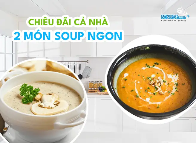 cách nấu súp bí đỏ với whipping cream