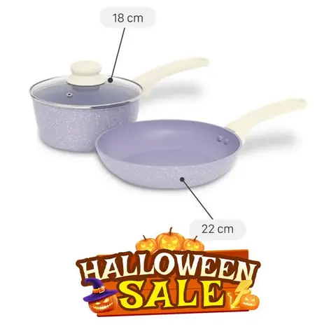 Bộ chảo quánh nhôm chống dính Green Cook GCS247-T2 Bộ chảo quánh nhôm chống dính Green Cook GCS247-T2