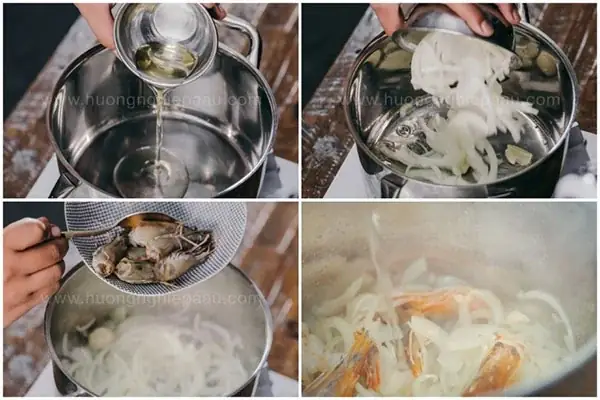 Xào thơm nguyên liệu