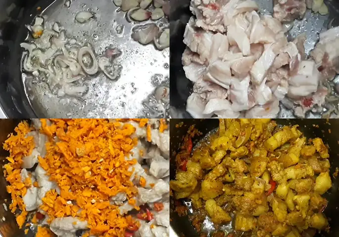 Các bước làm thịt kho nghệ