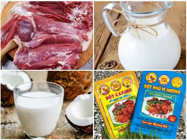 Nguyên liệu làm thịt dê xào lăn