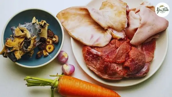 Nguyên liệu làm món thịt đông truyền thống
