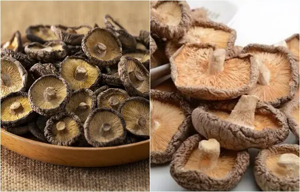 - Đối với nấm hương