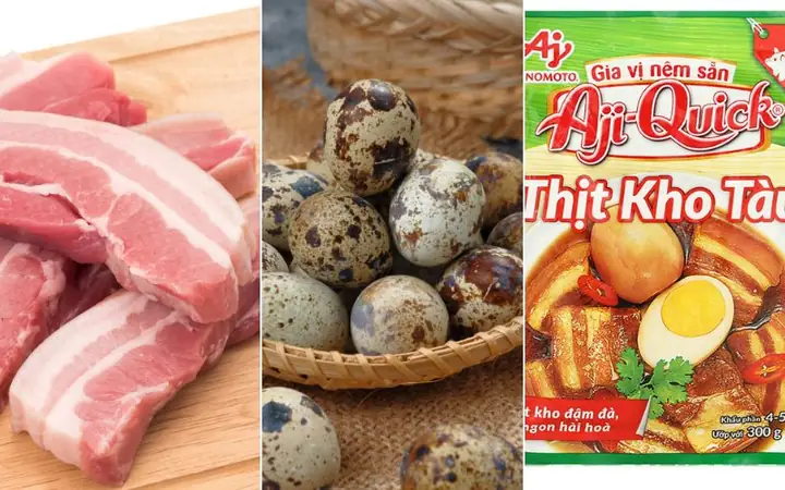 1Nguyên liệu làm thịt kho tàu