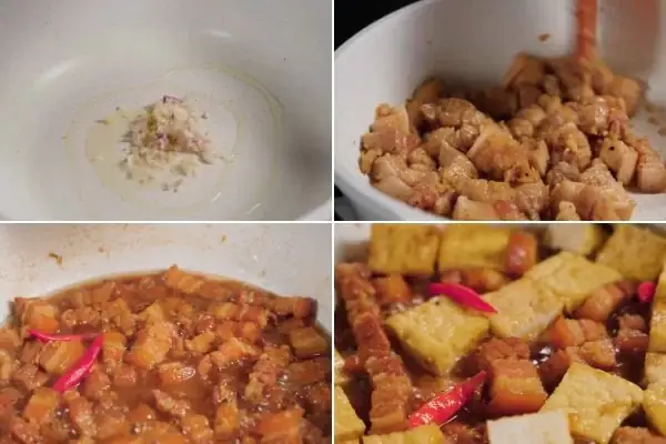 Kho thịt với đậu phụ