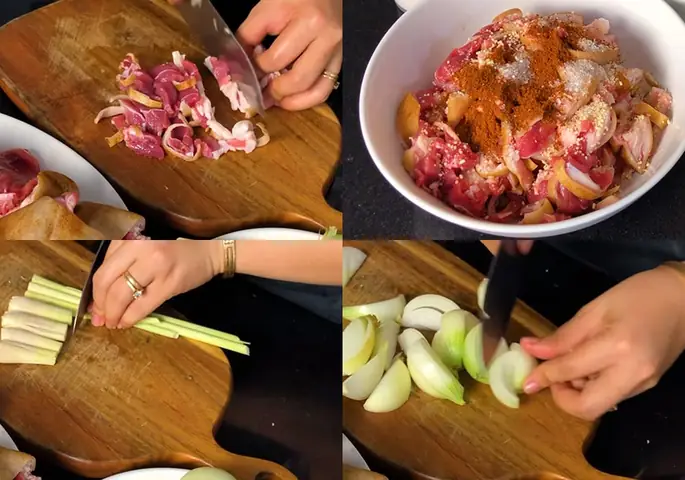 Sơ chế các nguyên liệu Sơ chế các nguyên liệu