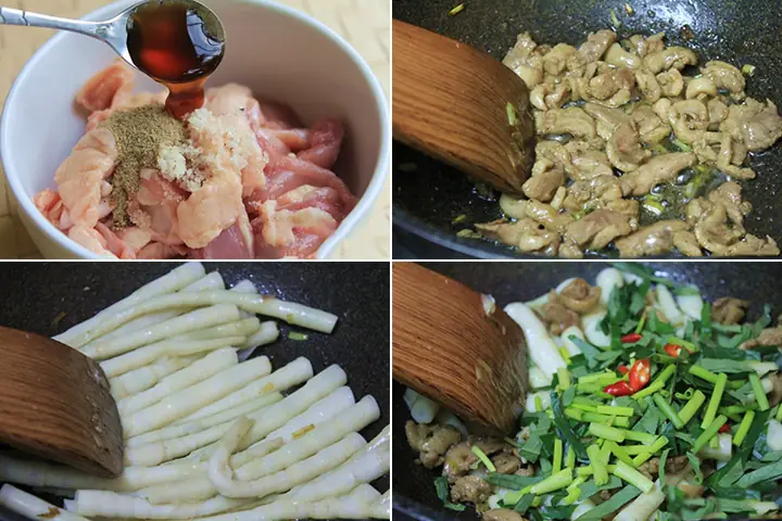 Cách làm vịt xào măng