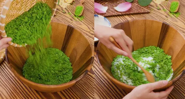 Bước 3: Trộn xôi cốm