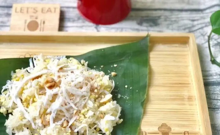 4. Cách nấu xôi đậu xanh dừa nạo