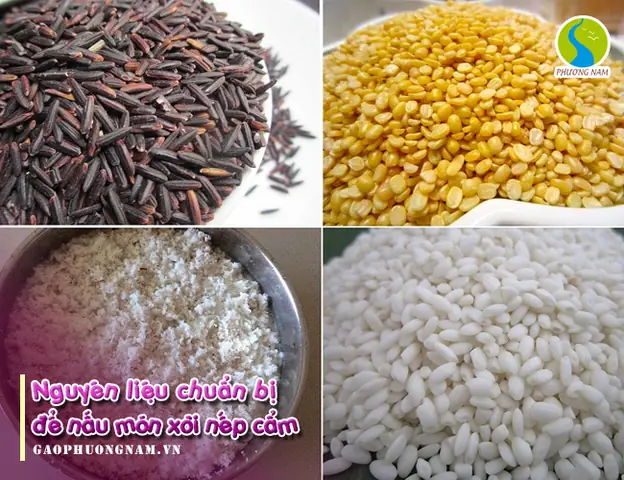 III. Nguyên liệu nấu món xôi nếp cẩm