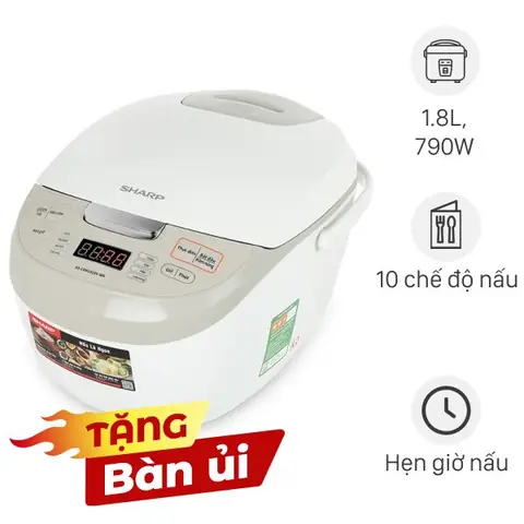 Nồi cơm điện tử Sharp 1.8 lít KS-COM191EV-WH