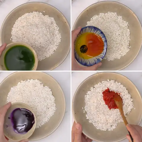 Sơ chế nước màu để ngâm gạo