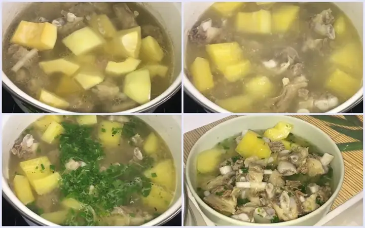 4.2. Hướng dẫn nấu canh đu đủ hầm xương bò 4.2. Hướng dẫn nấu canh đu đủ hầm xương bò