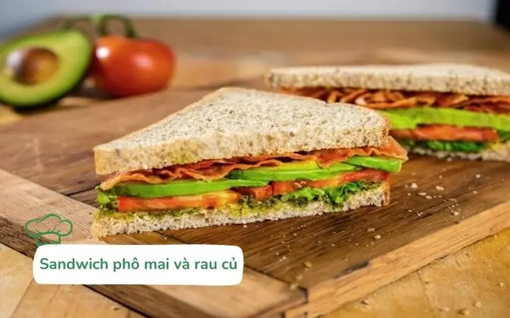 Bánh Mì Sandwich Phô Mai Và Rau Củ Bánh Mì Sandwich Phô Mai Và Rau Củ