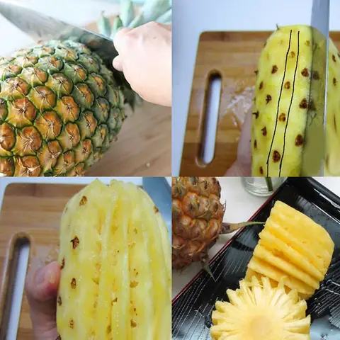 Cách gọt mắt dứa kiểu đứng