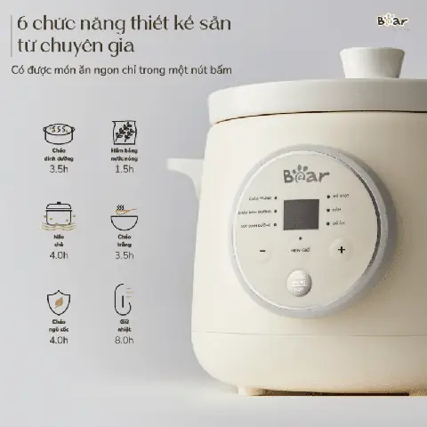Nồi nấu chậm Bear SB-NNC15 thay bạn chế biến các món kho hầm mềm nhừ