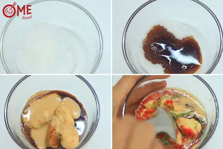 Nước chấm chao với lá chanh Nước chấm chao với lá chanh