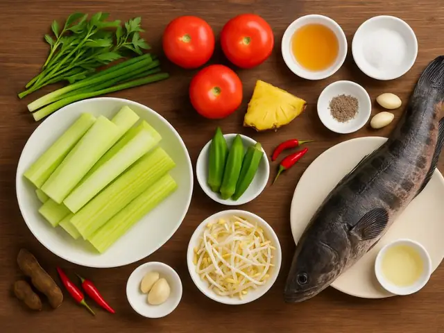 Nguyên Liệu Món Dọc Mùng Nấu Canh Chua