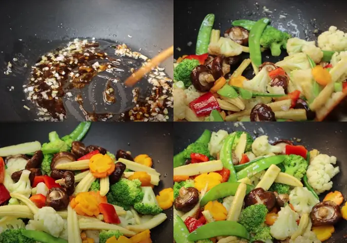 Xào rau củ giòn ngọt, không mất màu Xào rau củ giòn ngọt, không mất màu