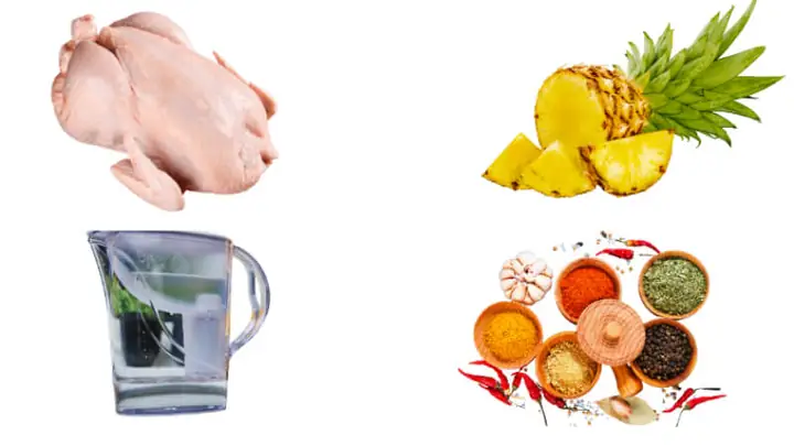 Nguyên Liệu Làm Món Gà Nấu Khóm