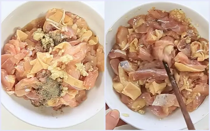 Bước 1: Sơ Chế Và Ướp Thịt Gà Bước 1: Sơ Chế Và Ướp Thịt Gà