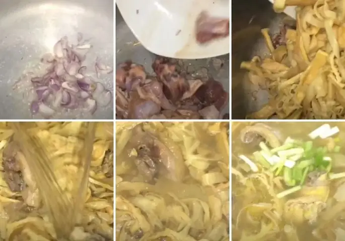 Bước 3: Nấu Thịt Gà Với Măng Khô Bước 3: Nấu Thịt Gà Với Măng Khô