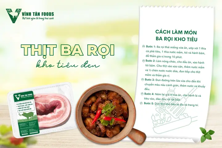 Cách Nấu Món Ba Rọi Kho Tiêu Ngon Tại Nhà