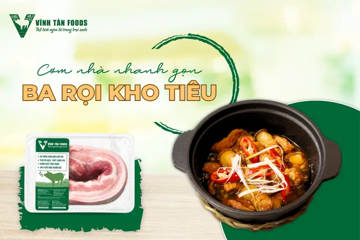 Cách Nấu Thịt Ba Rọi Kho Tiêu Đen Nhanh - Gọn - Lẹ