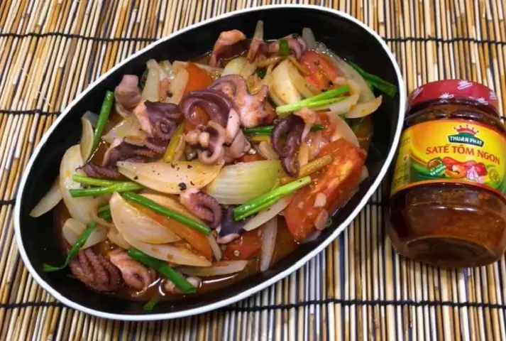 1Cách làm bạch tuộc xào sa tế