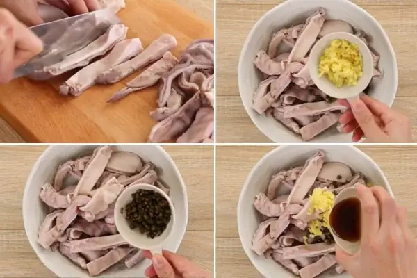 Bước 3: Ướp Và Xào Bao Tử