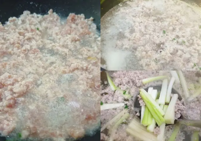 Nấu canh bầu thịt băm