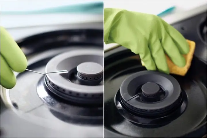 6Nghẹt khe thoát lửa (đầu đốt bếp ga)