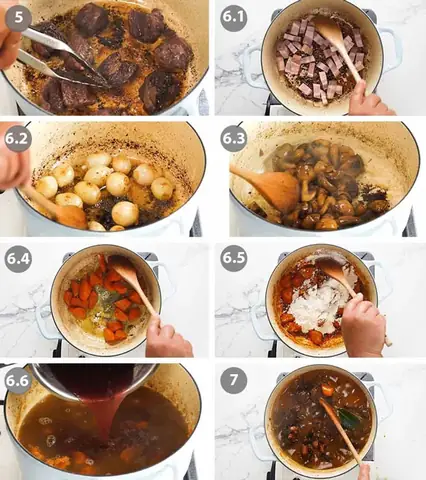 Bước 6: Làm nước sốt rượu vang đỏ